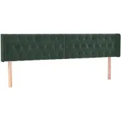 vidaXL Hoofdbord met randen 183x16x78/88 cm fluweel donkergroen