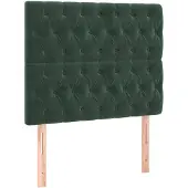 vidaXL Hoofdbord donkergroen 100x7x118/128 cm fluweel