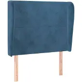 vidaXL Hoofdbord met randen 83x23x118/128 cm fluweel donkerblauw