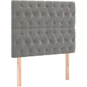 vidaXL Hoofdbord lichtgrijs 100x7x118/128 cm fluweel