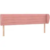 vidaXL Hoofdbord met randen 183x23x78/88 cm fluweel roze