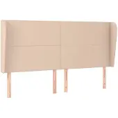 vidaXL Hoofdbord met randen 203x23x118/128cm kunstleer cappuccinokleur