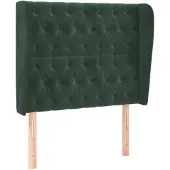 vidaXL Hoofdbord met randen 93x23x118/128 cm fluweel donkergroen