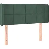 vidaXL Hoofdbord met randen 103x16x78/88 cm fluweel donkergroen