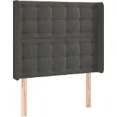 vidaXL Hoofdbord met randen 83x16x118/128 cm fluweel donkergrijs