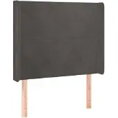 vidaXL Hoofdbord met randen 103x16x118/128 cm fluweel donkergrijs