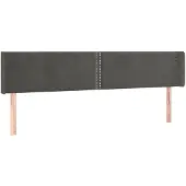 vidaXL Hoofdbord met randen 203x16x78/88 cm fluweel donkergrijs