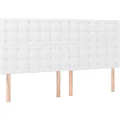 vidaXL Hoofdbord wit 160x5x118/128 cm kunstleer