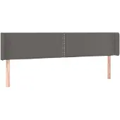 vidaXL Hoofdbord met randen 203x16x78/88 cm kunstleer grijs