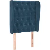vidaXL Hoofdbord met randen 83x23x118/128 cm fluweel donkerblauw