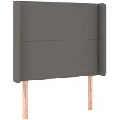 vidaXL Hoofdbord met randen 83x16x118/128 cm kunstleer grijs