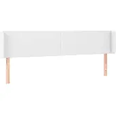vidaXL Hoofdbord met randen 183x16x78/88 cm kunstleer wit
