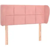 vidaXL Hoofdbord met randen 93x23x78/88 cm fluweel roze