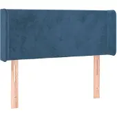 vidaXL Hoofdbord met randen 103x16x78/88 cm fluweel donkerblauw