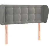 vidaXL Hoofdbord met randen 93x23x78/88 cm fluweel lichtgrijs