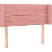 vidaXL Hoofdbord met randen 83x16x78/88 cm fluweel roze