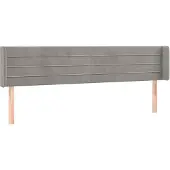vidaXL Hoofdbord met randen 163x16x78/88 cm fluweel lichtgrijs
