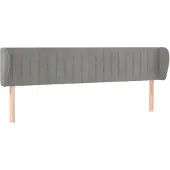 vidaXL Hoofdbord met randen 163x23x78/88 cm fluweel lichtgrijs