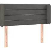 vidaXL Hoofdbord met randen 103x16x78/88 cm fluweel donkergrijs