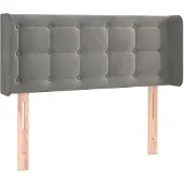 vidaXL Hoofdbord met randen 93x16x78/88 cm fluweel lichtgrijs
