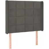 vidaXL Hoofdbord met randen 93x16x118/128 cm fluweel donkergrijs