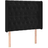 vidaXL Hoofdbord met randen 103x16x118/128 cm fluweel zwart