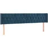 vidaXL Hoofdbord met randen 183x16x78/88 cm fluweel donkerblauw