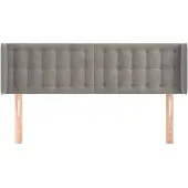 vidaXL Hoofdbord met randen 147x16x78/88 cm fluweel lichtgrijs