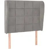 vidaXL Hoofdbord met randen 93x23x118/128 cm fluweel lichtgrijs