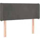 vidaXL Hoofdbord met randen 83x16x78/88 cm fluweel donkergrijs