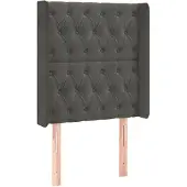 vidaXL Hoofdbord met randen 83x16x118/128 cm fluweel donkergrijs