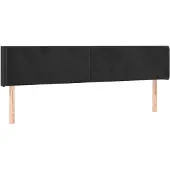 vidaXL Hoofdbord met randen 163x16x78/88 cm fluweel zwart