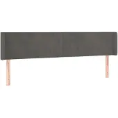 vidaXL Hoofdbord met randen 163x16x78/88 cm fluweel donkergrijs