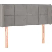 vidaXL Hoofdbord met randen 103x16x78/88 cm fluweel lichtgrijs