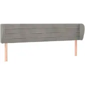 vidaXL Hoofdbord met randen 163x23x78/88 cm fluweel lichtgrijs
