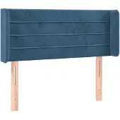 vidaXL Hoofdbord met randen 103x16x78/88 cm fluweel donkerblauw