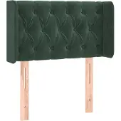 vidaXL Hoofdbord met randen 83x16x78/88 cm fluweel donkergroen