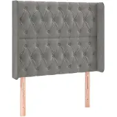 vidaXL Hoofdbord met randen 93x16x118/128 cm fluweel lichtgrijs