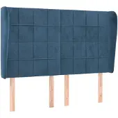 vidaXL Hoofdbord met randen 147x23x118/128 cm fluweel donkerblauw