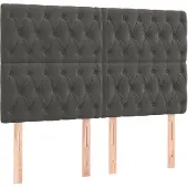 vidaXL Hoofdbord donkergrijs 160x7x118/128 cm Fluweel