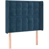 vidaXL Hoofdbord met randen 83x16x118/128 cm fluweel blauw