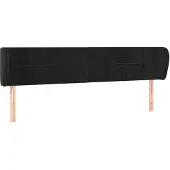 vidaXL Hoofdbord met randen 203x23x78/88 cm fluweel zwart
