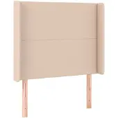 vidaXL Hoofdbord met randen 93x16x118/128 cm kunstleer cappuccinokleur