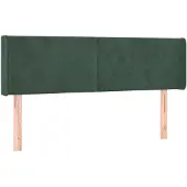 vidaXL Hoofdbord met randen 147x16x78/88 cm fluweel donkergroen