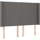 vidaXL Hoofdbord met randen 147x16x118/128 cm kunstleer grijs