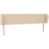 vidaXL Hoofdbord met randen 203x23x78/88 cm kunstleer cappuccinokleur