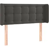 vidaXL Hoofdbord met randen 103x16x78/88 cm fluweel donkergrijs