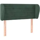vidaXL Hoofdbord met randen 103x23x78/88 cm fluweel donkergroen