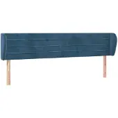 vidaXL Hoofdbord met randen 203x23x78/88 cm fluweel donkerblauw
