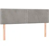 vidaXL Hoofdborden 144x5x78/88 cm fluweel lichtgrijs